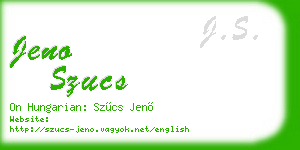 jeno szucs business card