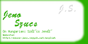 jeno szucs business card